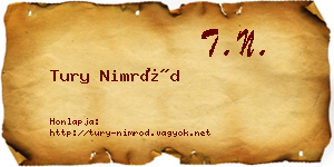 Tury Nimród névjegykártya